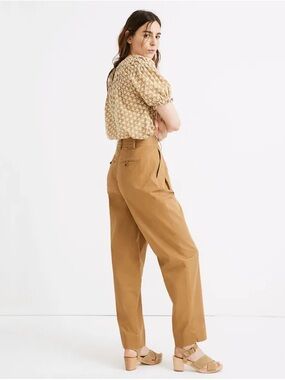 Madewell Wide-Leg High-Rise Pants in Camel Brown